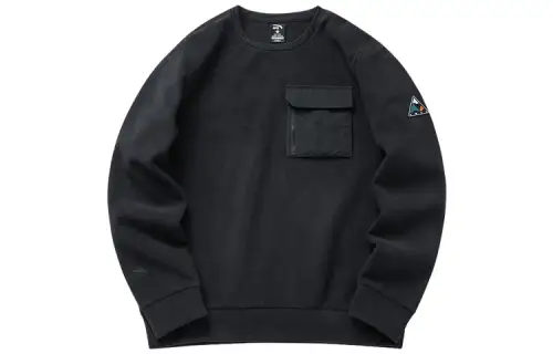 ANTA Outdoor Collection Sweatshirts Men's Black Crew Neck Thickened Regular