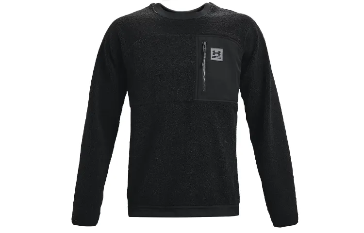 Under Armour Mission Sweatshirts Men's Black Crew Neck Moderate Straight Fit