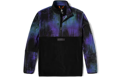 Timberland Fleece Tops Men's Northern Lights Print Half Open Collar Thickened Other