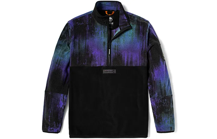 Timberland Fleece Tops Men's Northern Lights Print Half Open Collar Thickened Other