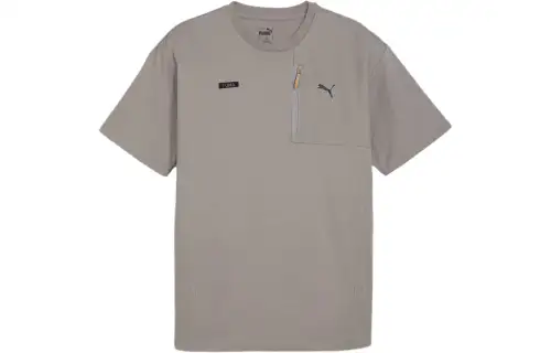 PUMA T Shirts Men's Gray Crew Neck Moderate Other