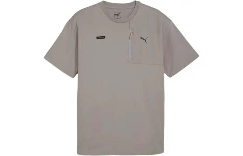 PUMA T Shirts Men's Gray Crew Neck Moderate Other