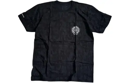 Chrome Hearts SS24 Logo Print Crew Neck Straight Fit Short Sleeved T Shirt Men's Black
