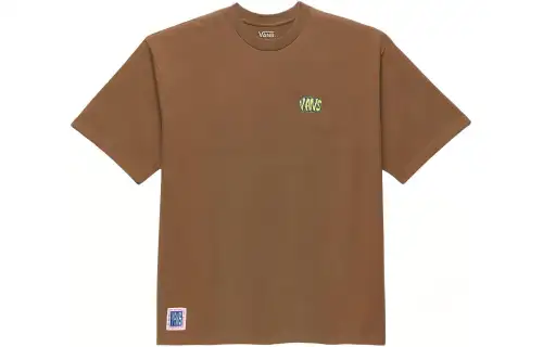 Vans T Shirts Men's Brown Crew Neck Moderate Straight Fit