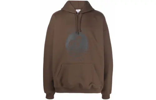 Vetements Sweatshirts Unisex Brown Hooded Moderate Regular