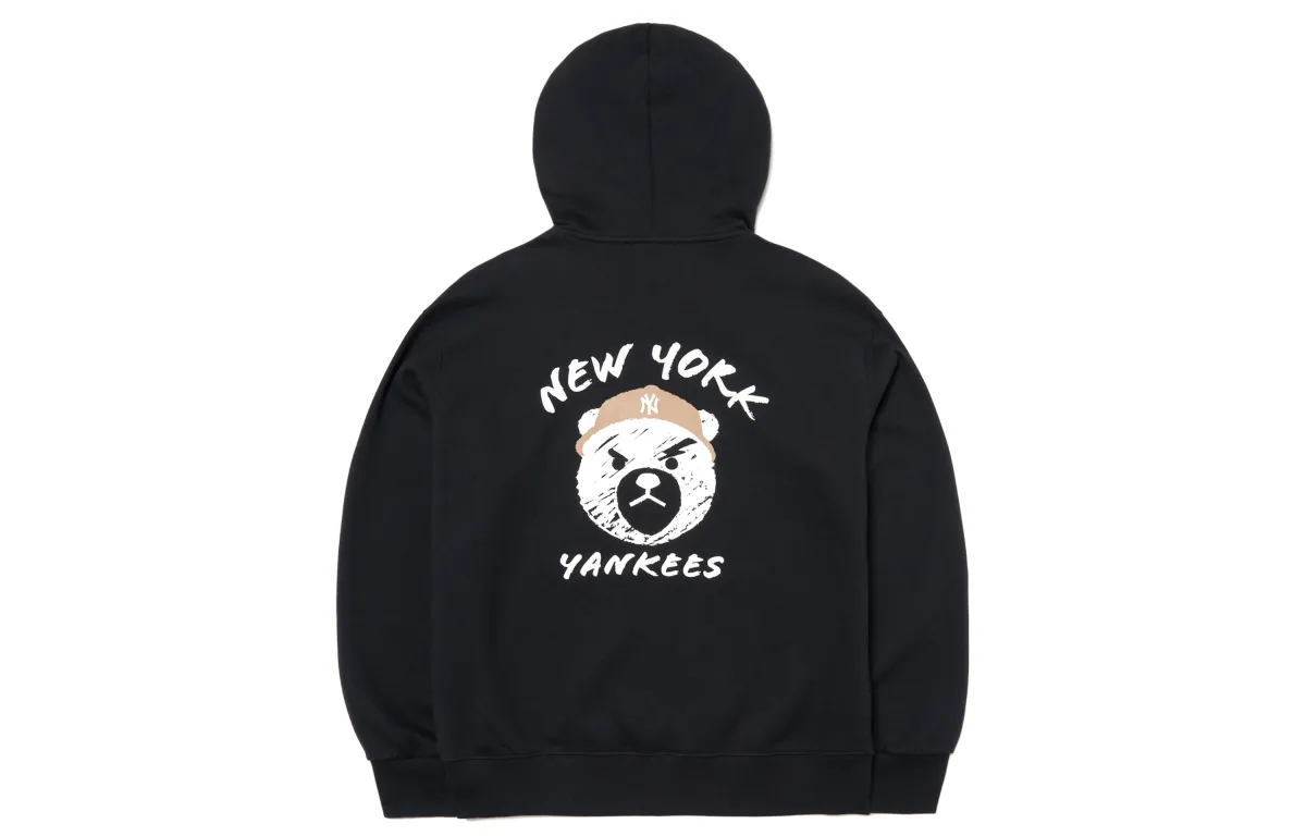 MLB New York Yankees Sweatshirts Unisex Black Hooded (Non-detachable) Moderate