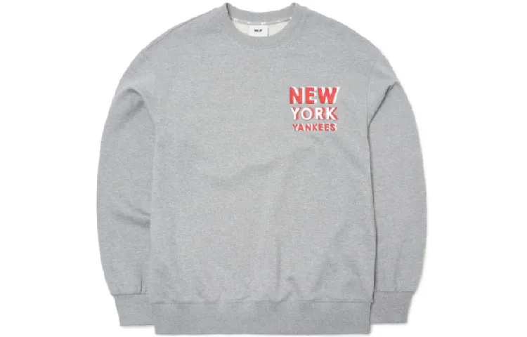 MLB Sweatshirts Unisex Gray Crew Neck Moderate Straight Fit