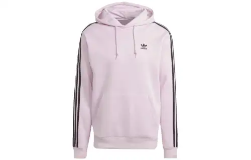 Adidas Originals 3 Stripes Sweatshirts Men's Orchid Powder Hooded Moderate Regular