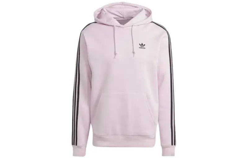 Adidas Originals 3 Stripes Sweatshirts Men's Orchid Powder Hooded Moderate Regular