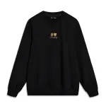 Li Ning Sports Fashion Collection Back Letter Text Print Pullover Thermal Casual Long Sleeved Fleece Lined Crew Neck