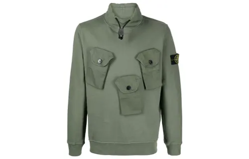 STONE ISLAND Sweatshirts Men's Green Turtleneck Moderate Regular