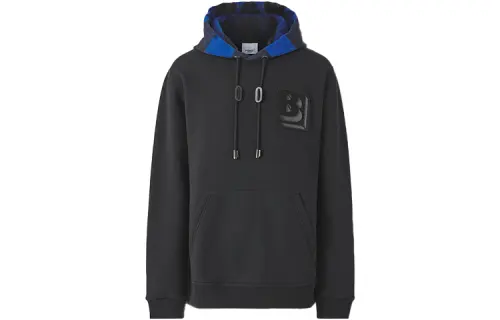 Burberry Check Hood Letter Graphic Hoodie
