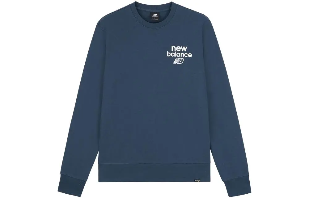 New Balance Sweatshirts Men's Marine Blue Crew Neck Moderate Regular