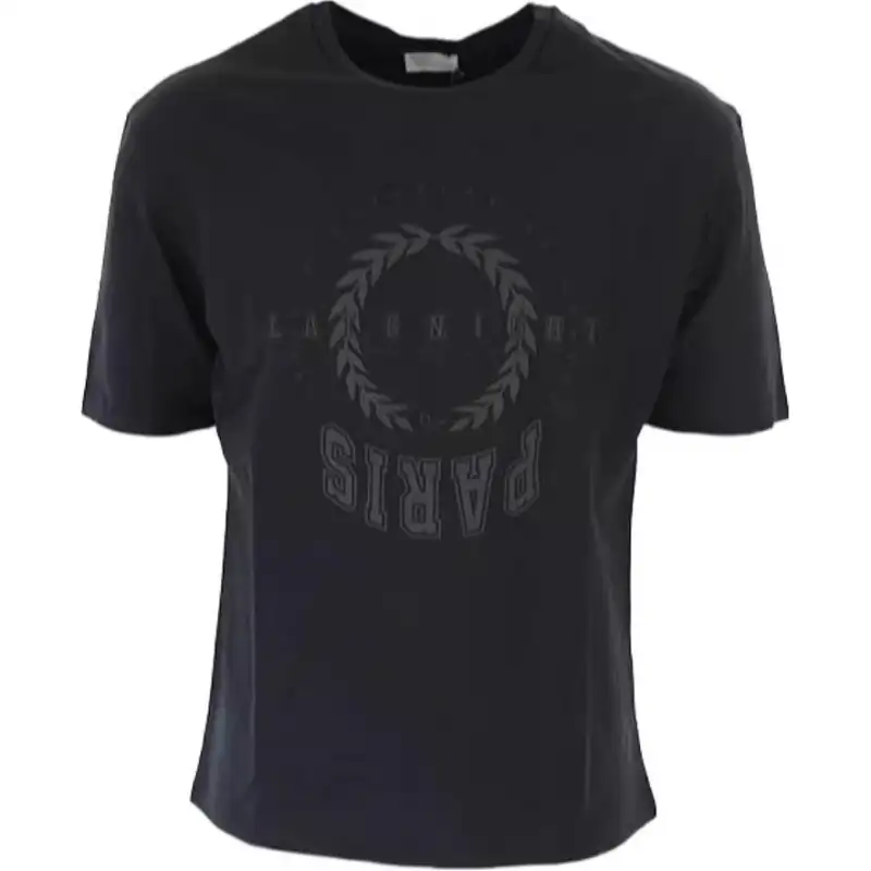 DIOR T Shirts Men's Black Crew Neck Moderate Straight Fit