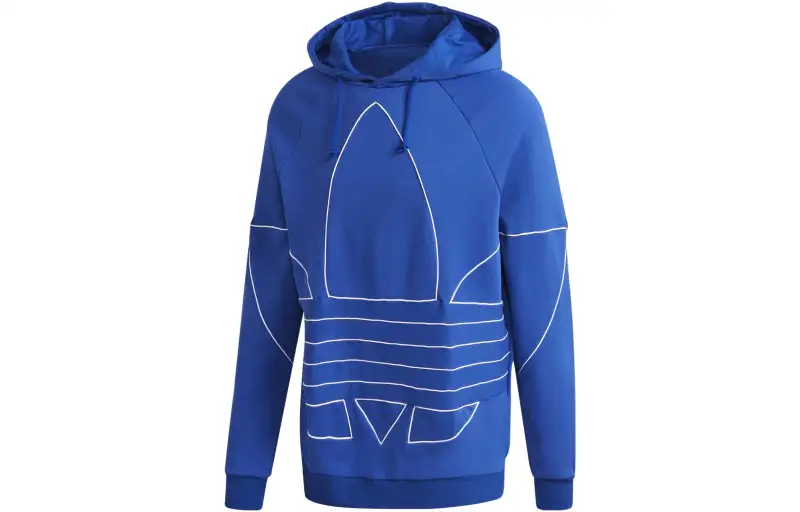 Adidas Originals Trefoil Big Trefoil Outline Hoodie Sweatshirt Men's Blue