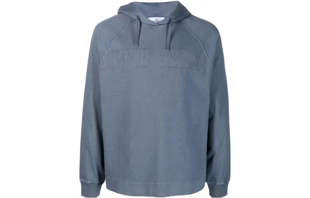 Stone Island Logo Embroidered Drawstring Hoodie