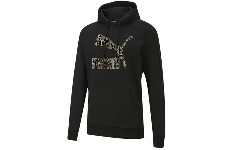 PUMA Sweatshirts Men's Black Hooded Moderate Regular