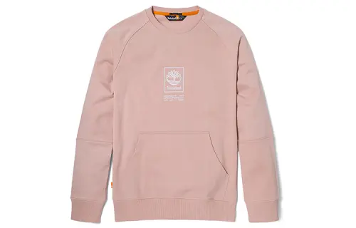 Timberland Sweatshirts Unisex Light Pink Crew Neck Moderate Regular