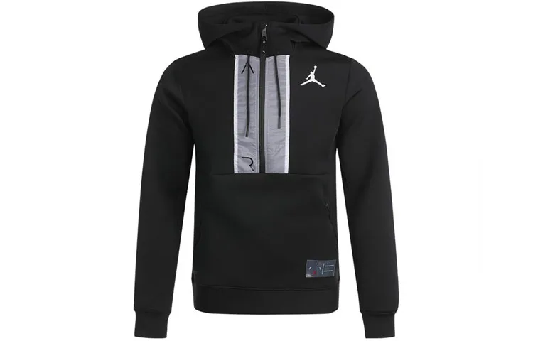 Jordan Sweatshirts Men's Black Hooded Moderate Regular