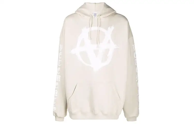 Vetements Sweatshirts Unisex Beige Hooded Moderate Regular