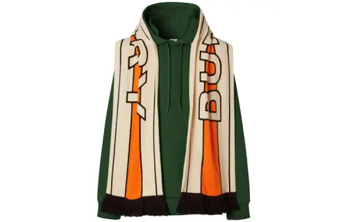 Burberry Sweatshirts Men's Yellow Green Hooded Moderate Regular