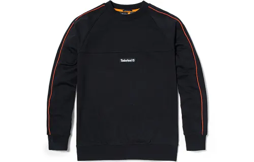 Timberland Sweatshirts Men's Black Crew Neck Moderate Plus Size