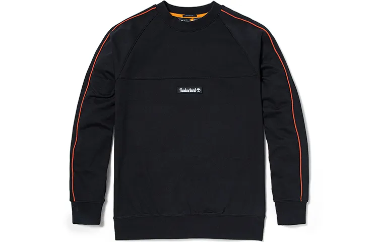 Timberland Sweatshirts Men's Black Crew Neck Moderate Plus Size
