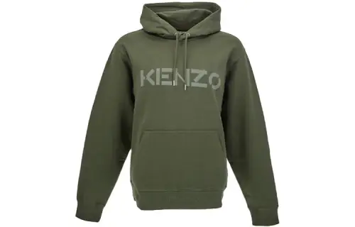 KENZO Sweatshirts Men's Green Hooded Moderate Regular