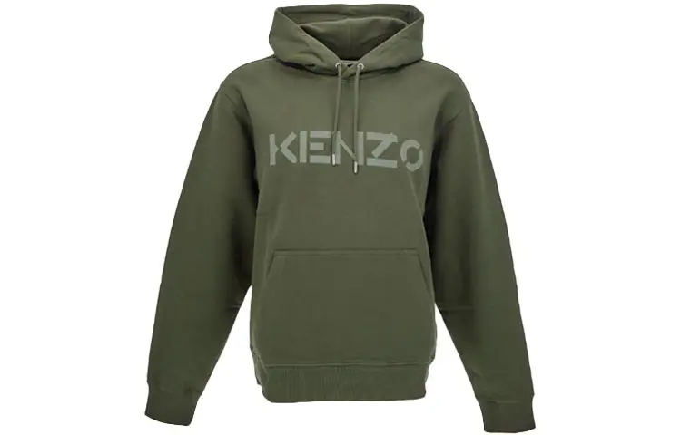 KENZO Sweatshirts Men's Green Hooded Moderate Regular