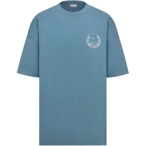 DIOR SS25 Summer Men's Clothing Collection T Shirt Men's Blue