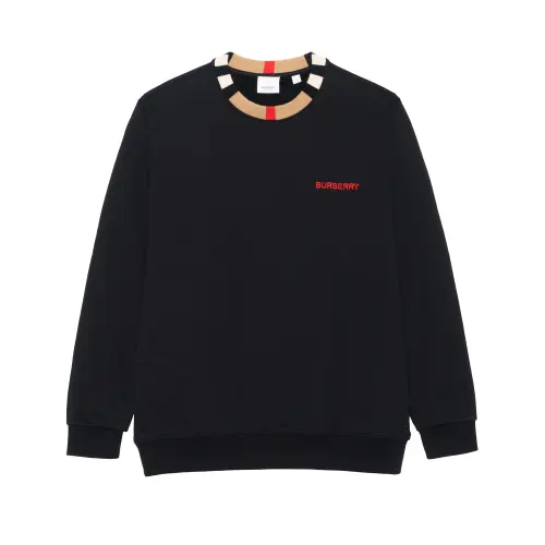 Burberry Long Sleeves Crewneck Pullovers Stripes Black