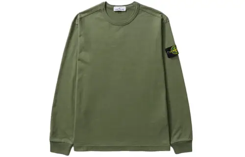 STONE ISLAND Sweatshirts Men's Green Crew Neck Moderate Regular