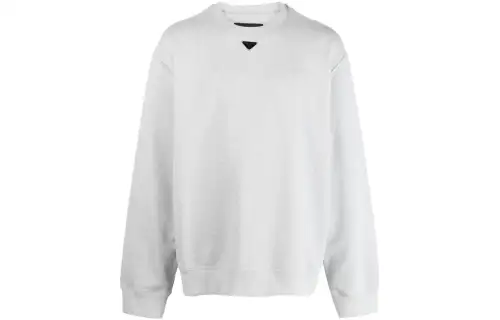 PRADA Sweatshirts Men's Gray Crew Neck Moderate Regular