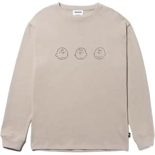 Reebok T Shirts Unisex Beige Crew Neck Moderate