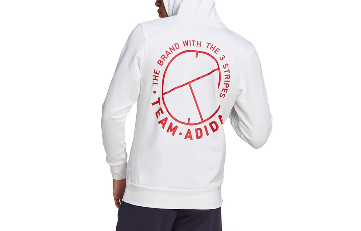 Adidas Sweatshirts Men's White Hooded Moderate Regular