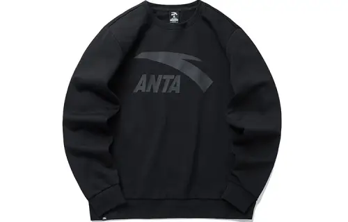 ANTA Life Collection Sweatshirts Men's Black Crew Neck Moderate Regular