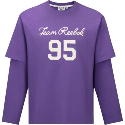 Reebok T Shirts Unisex Purple Crew Neck Moderate