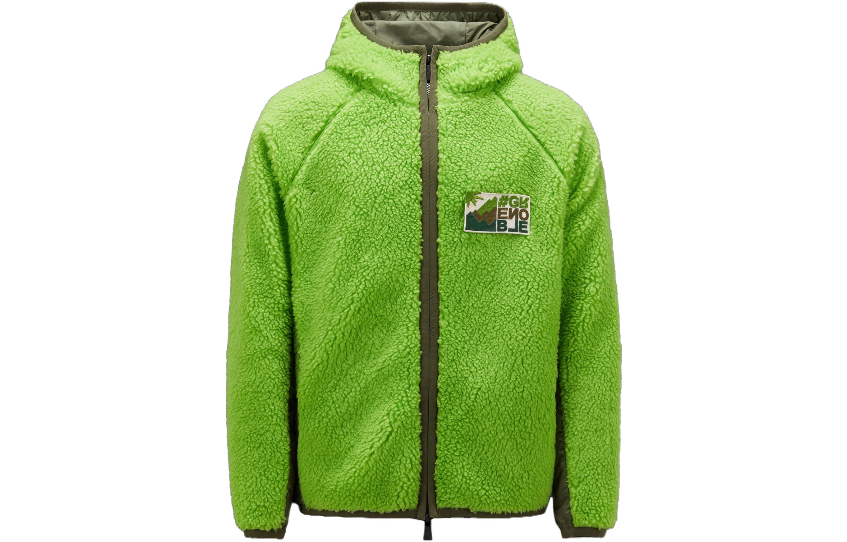 Мужской худи Moncler Grenoble из флиса (ярко-зеленый)
