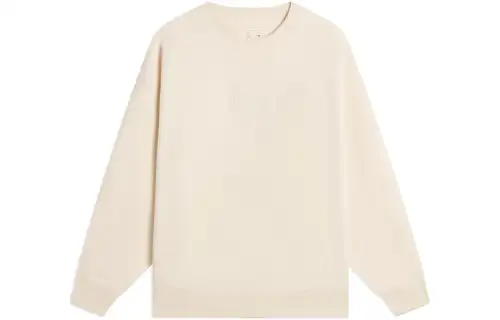 Li Ning Sports Trendy Collection Solid Color Sweatshirt Unisex Swan White