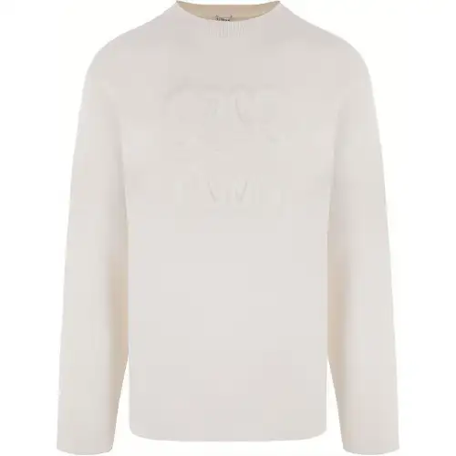 LOEWE Sweatshirts Men's White Crew Neck Moderate Other