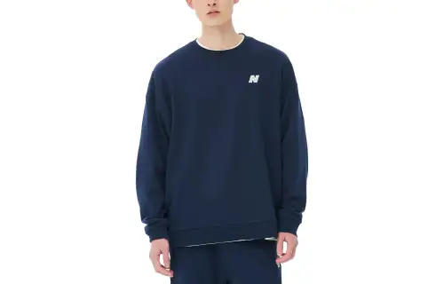 New Balance Sweatshirts Unisex Dark Blue Crew Neck Moderate Regular