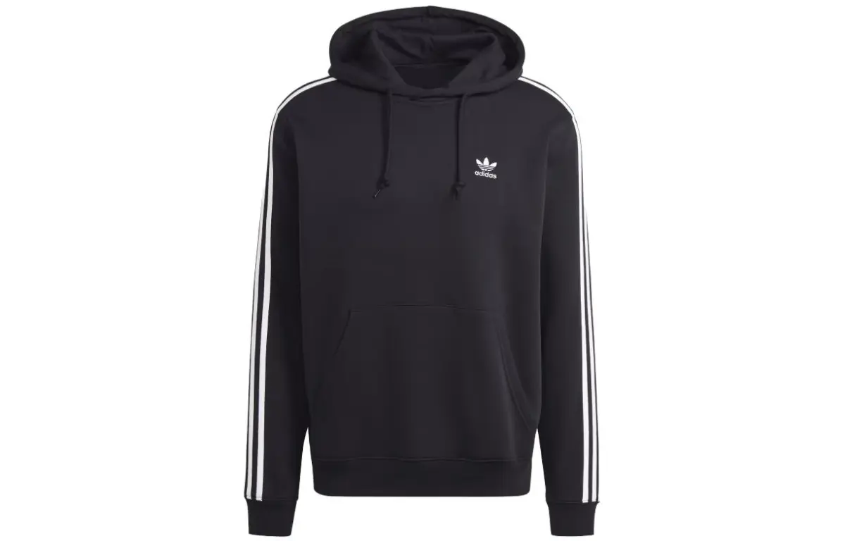 Adidas Originals trefoil-logo drawstring cotton hoodie