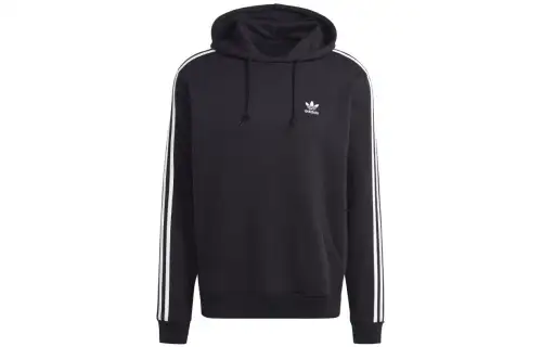 Adidas Originals trefoil-logo drawstring cotton hoodie