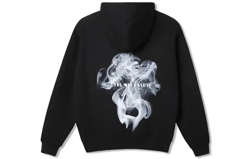 MIND ERROR Sweatshirts Unisex Black Hooded Thickened Regular