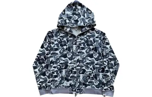 A BATHING APE Sweatshirts Men's Gray Hooded Moderate Regular