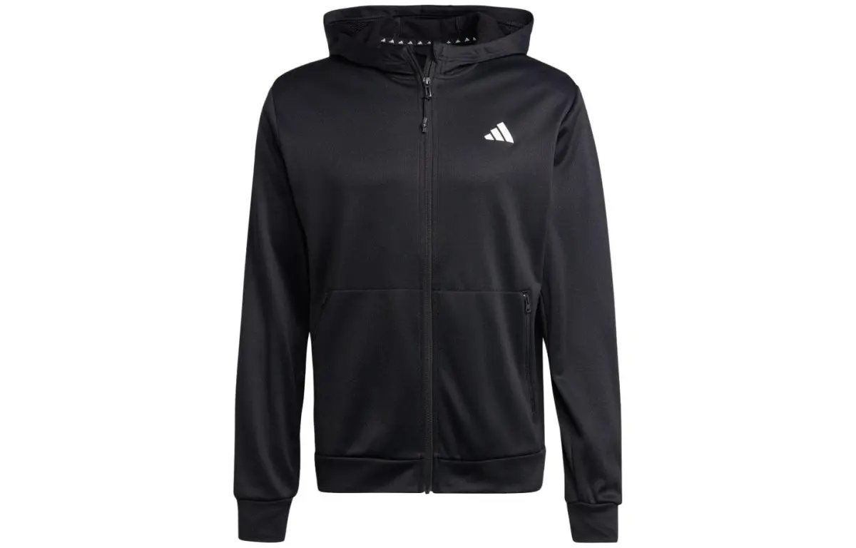 Adidas Sweatshirts Men's Black Hooded Moderate Cardigan
