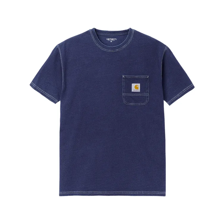 Carhartt WIP T Shirts Unisex NYL/Army Blue Crew Neck Moderate