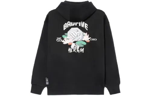 Li Ning Badfive Only In China, Fleece Lined Thermal Loose Fit Pullover Hooded Long Sleeved Sweatshirt Unisex Black