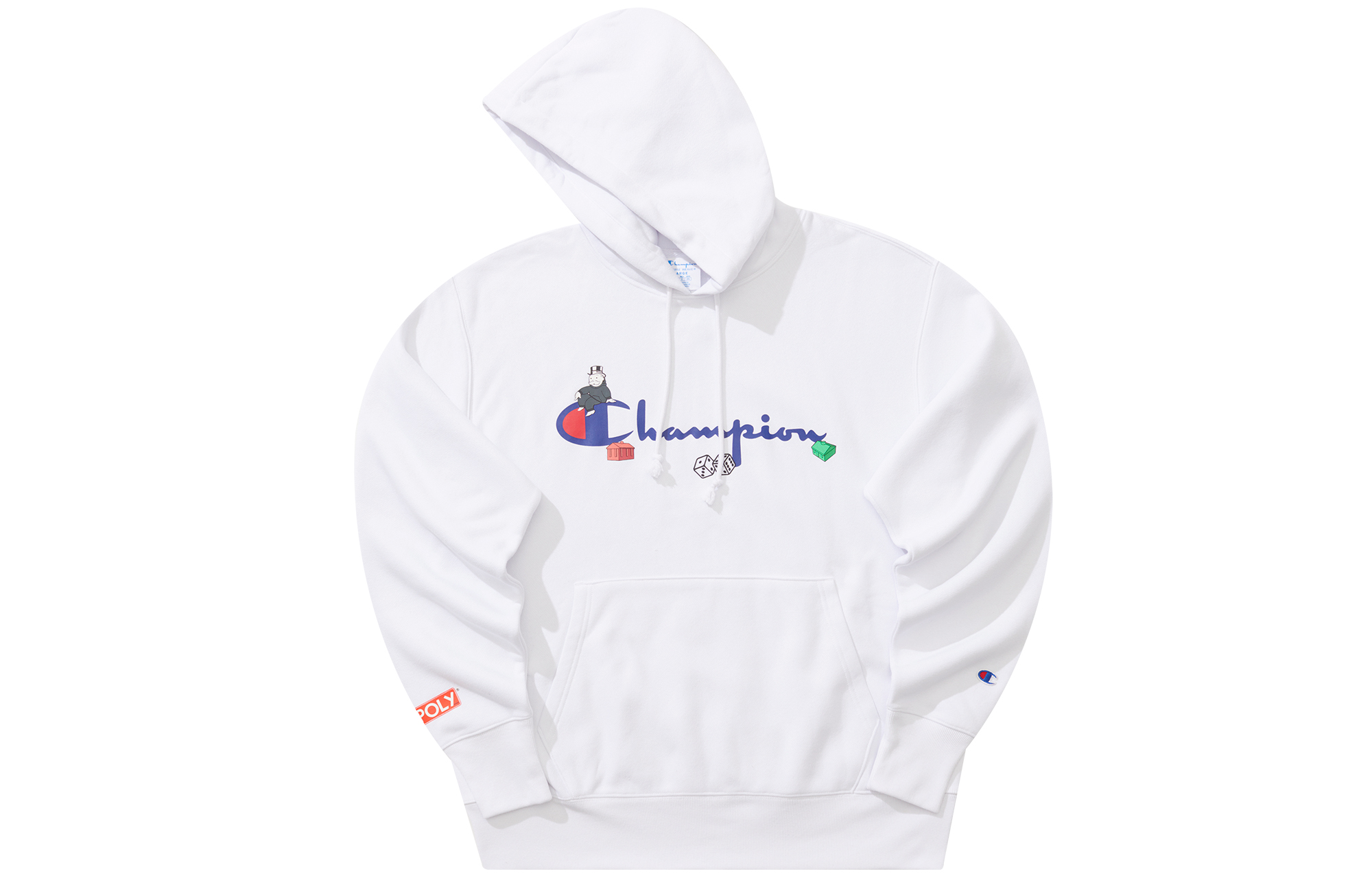 Champion X Hasbro Collaboration, Thickened And Fleece Lined Print Logo Lightweight Pullover Fleece Hooded Sweatshirt