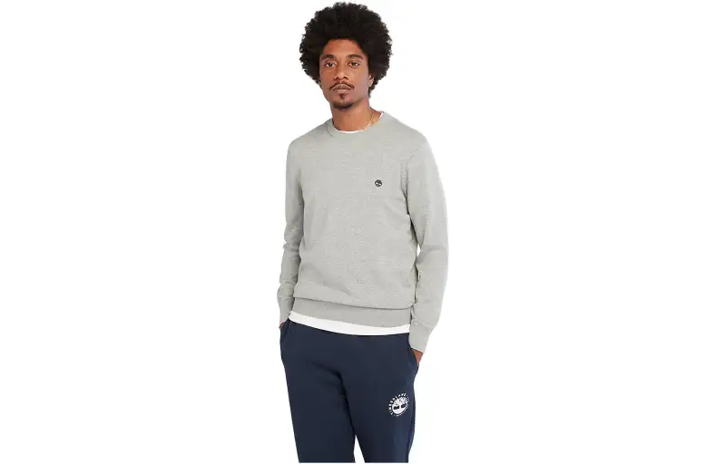 Timberland Sweatshirts Men's Gray Crew Neck Moderate Regular